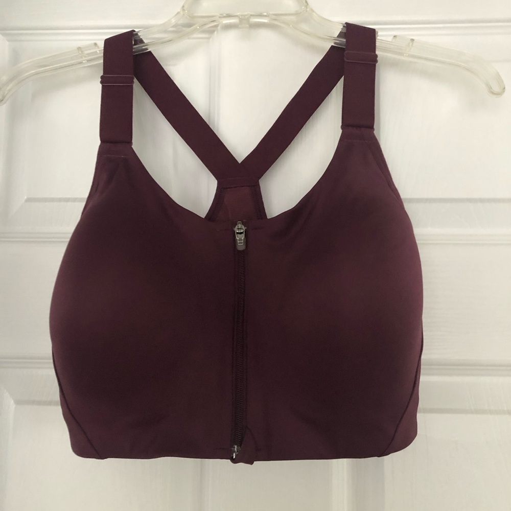 Target Purple Sports Bra with Front Zipper and Racerback